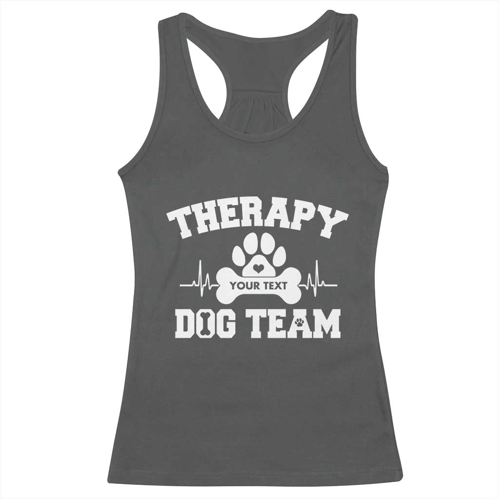 Personalized Therapy Dog Team Racerback Tank Top Custom Name TS10 Dark Heather Print Your Wear