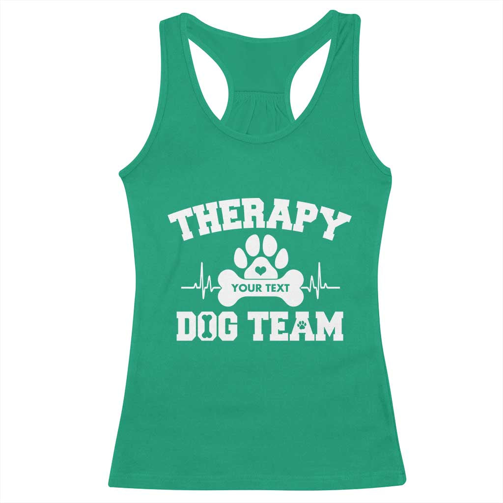 Personalized Therapy Dog Team Racerback Tank Top Custom Name TS10 Irish Green Print Your Wear