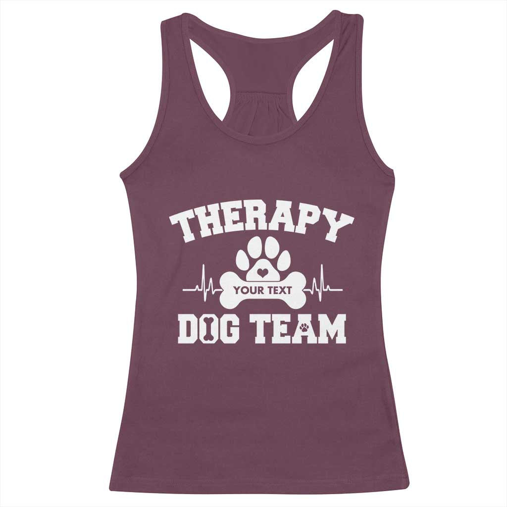 Personalized Therapy Dog Team Racerback Tank Top Custom Name TS10 Maroon Print Your Wear