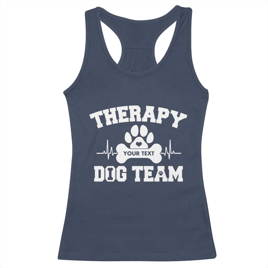 Personalized Therapy Dog Team Racerback Tank Top Custom Name TS10 Navy Print Your Wear