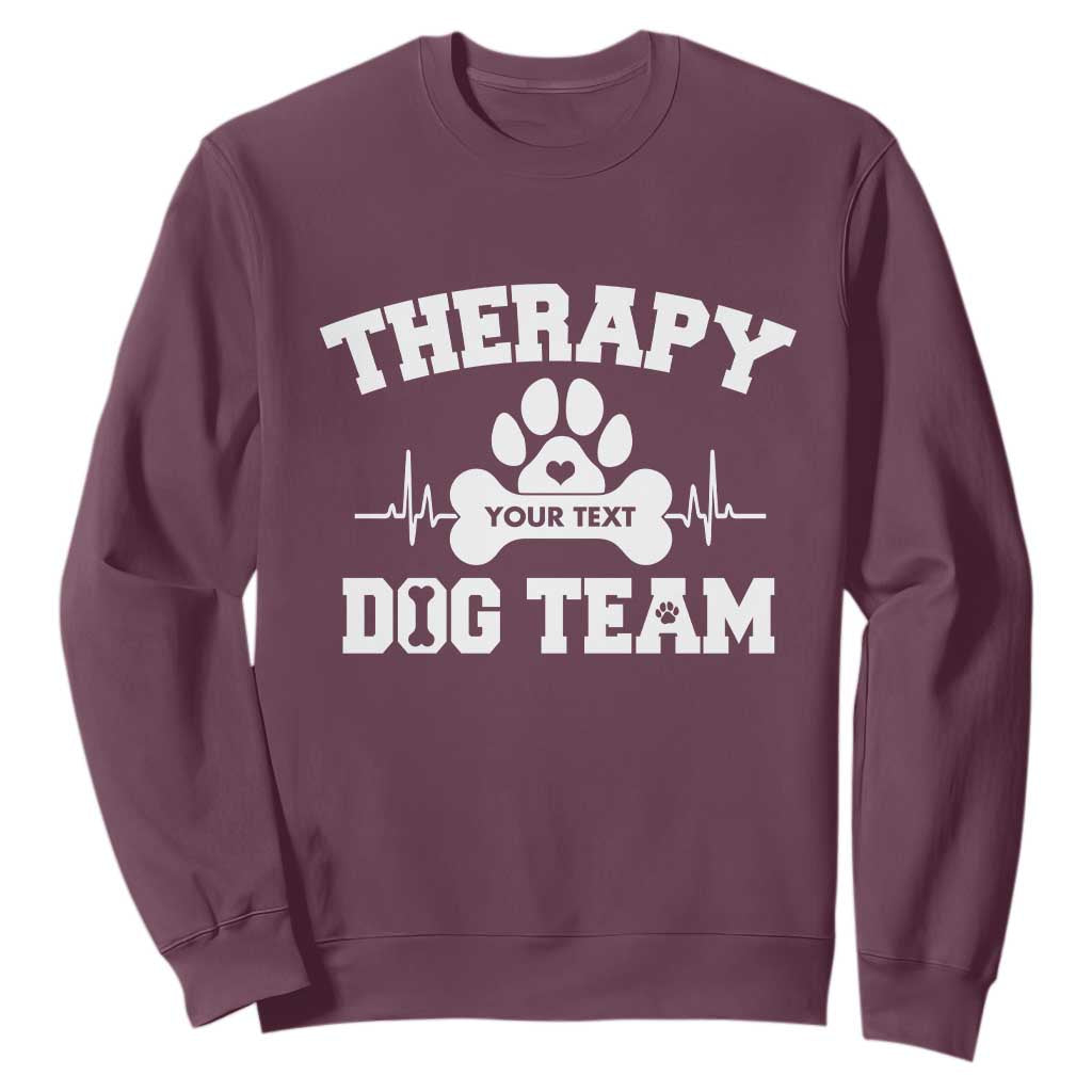 Personalized Therapy Dog Team Sweatshirt Custom Name TS10 Maroon Print Your Wear