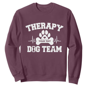 Personalized Therapy Dog Team Sweatshirt Custom Name TS10 Maroon Print Your Wear