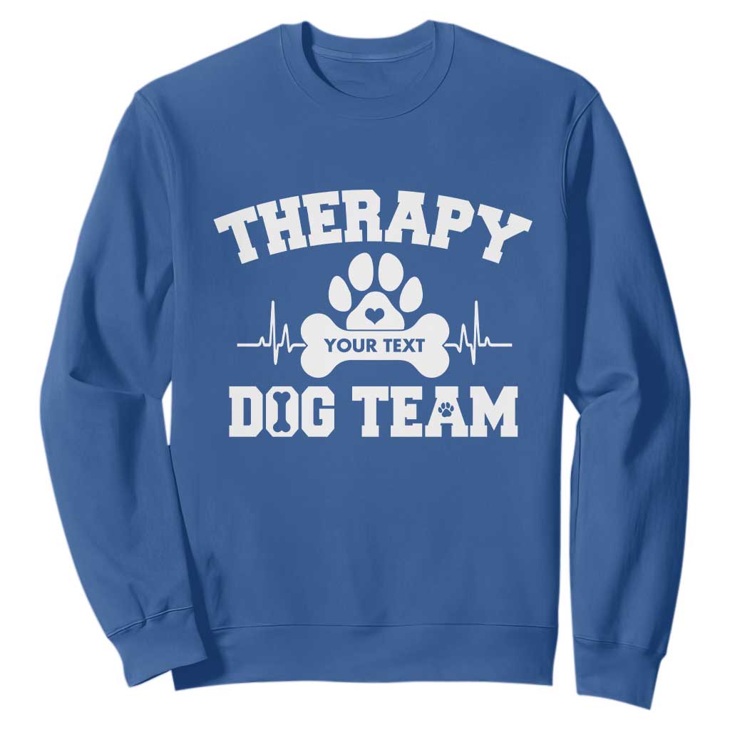 Personalized Therapy Dog Team Sweatshirt Custom Name TS10 Royal Blue Print Your Wear