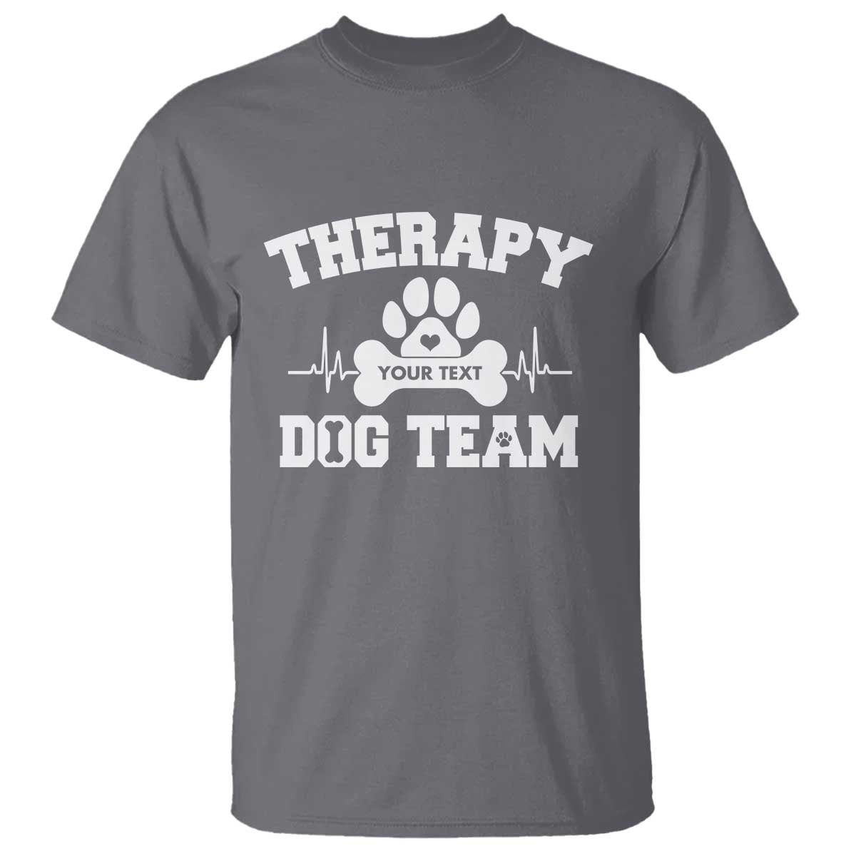 Personalized Therapy Dog Team T Shirt Custom Name TS10 Charcoal Print Your Wear