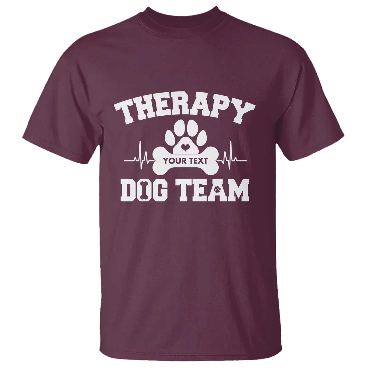 Personalized Therapy Dog Team T Shirt Custom Name TS10 Maroon Print Your Wear