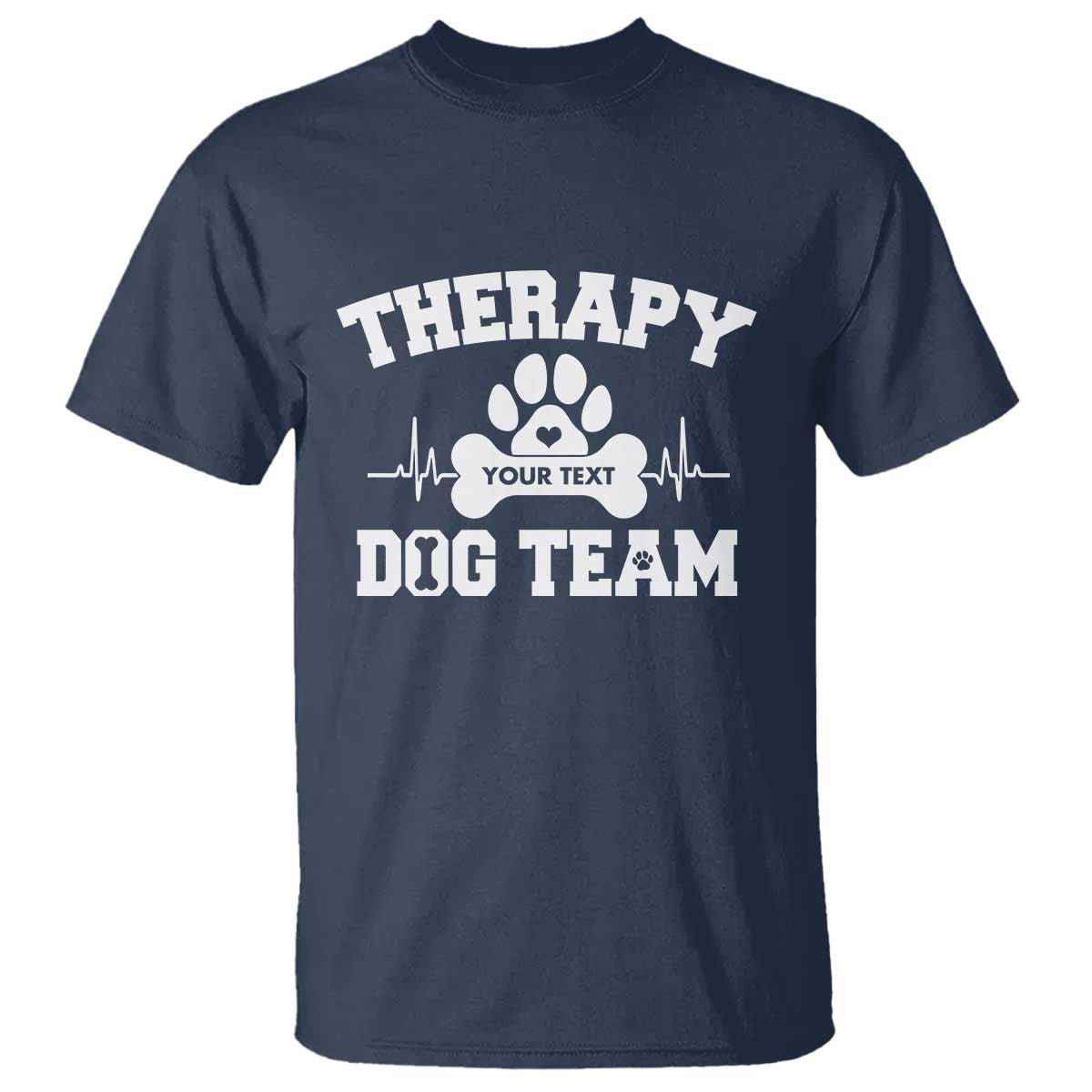 Personalized Therapy Dog Team T Shirt Custom Name TS10 Navy Print Your Wear