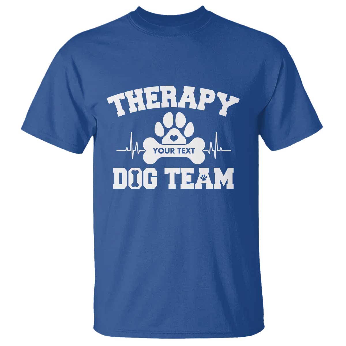 Personalized Therapy Dog Team T Shirt Custom Name TS10 Royal Blue Print Your Wear
