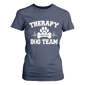 Personalized Therapy Dog Team T Shirt For Women Custom Name TS10 Navy Print Your Wear