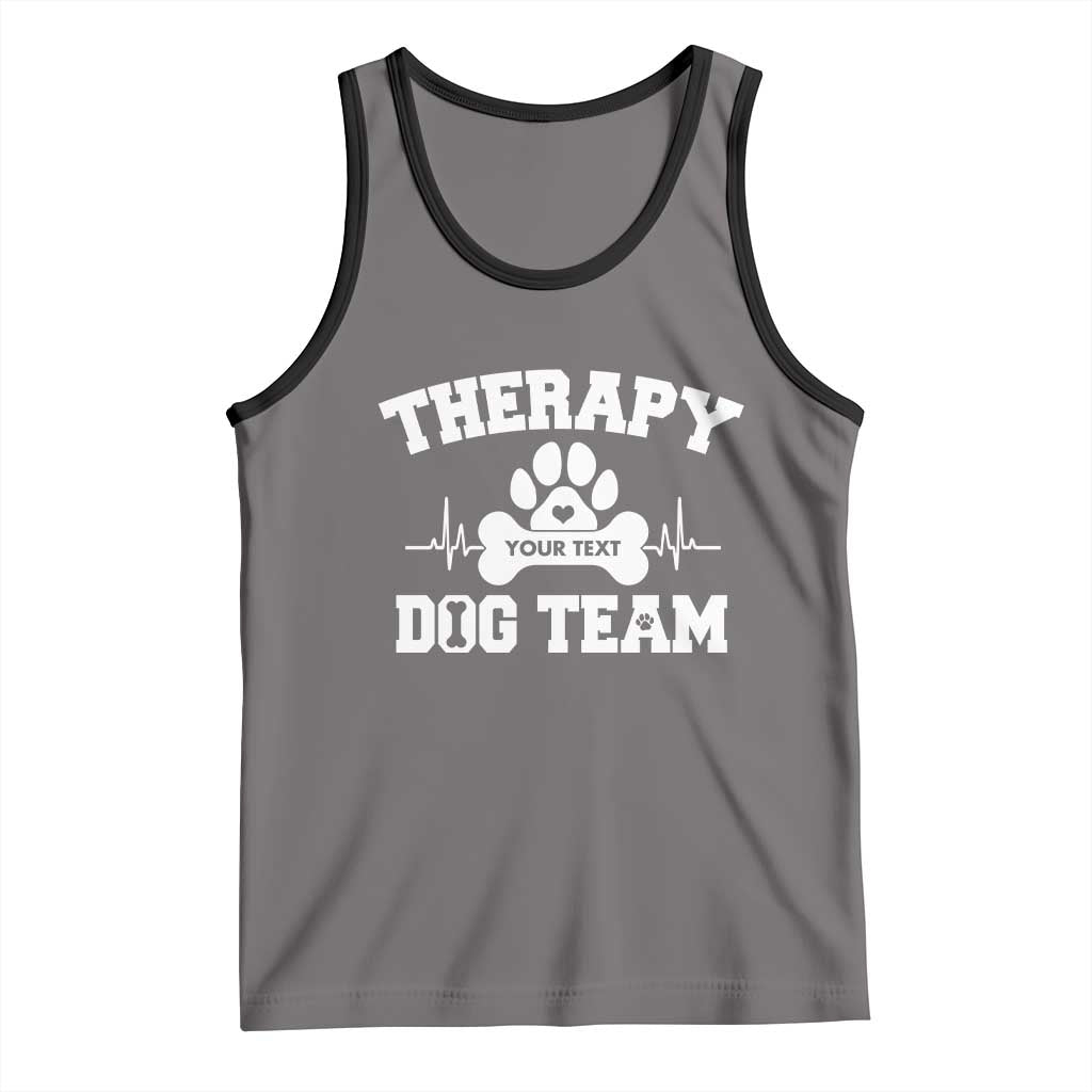 Personalized Therapy Dog Team Tank Top Custom Name TS10 Deep Heather Black Print Your Wear