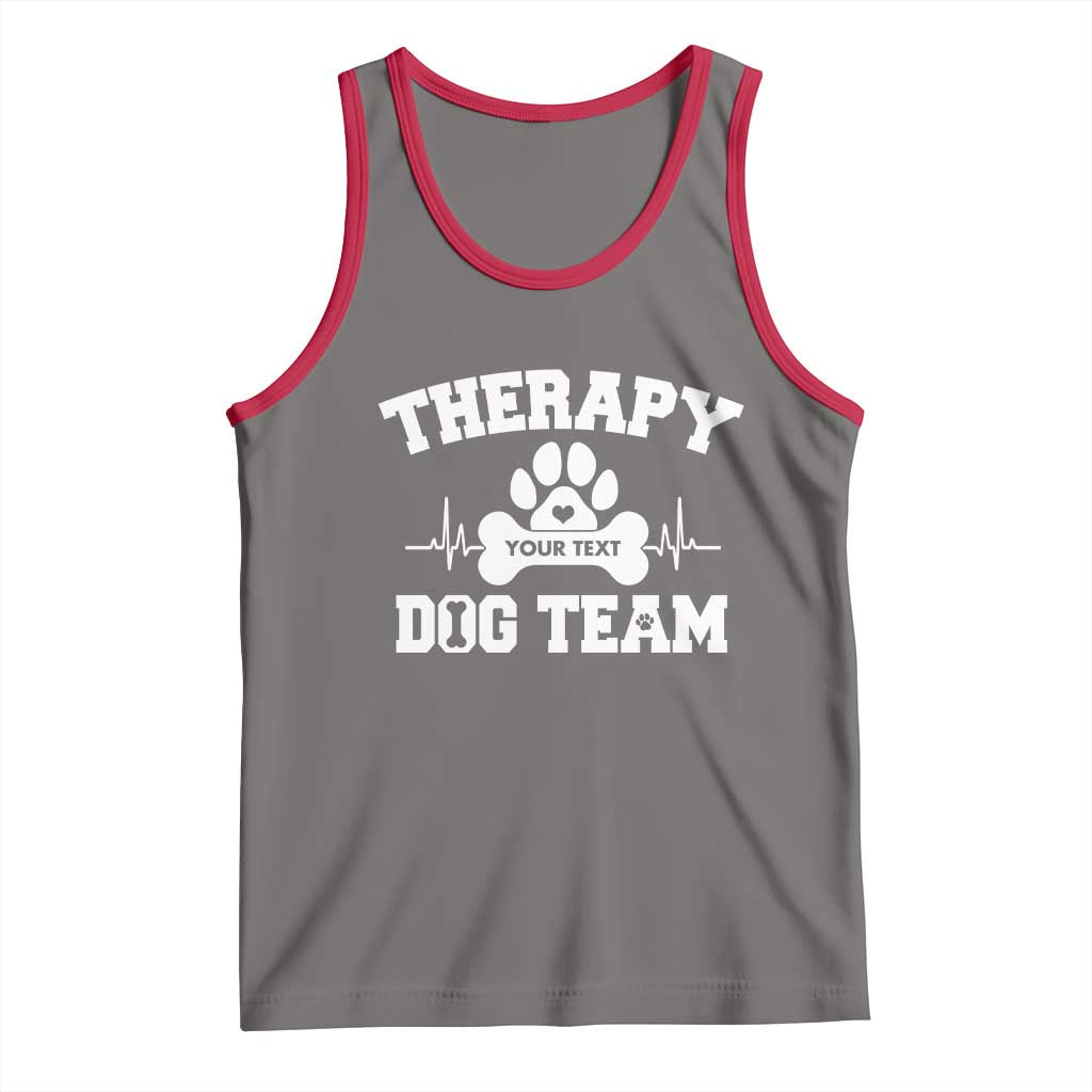 Personalized Therapy Dog Team Tank Top Custom Name TS10 Deep Heather Red Print Your Wear