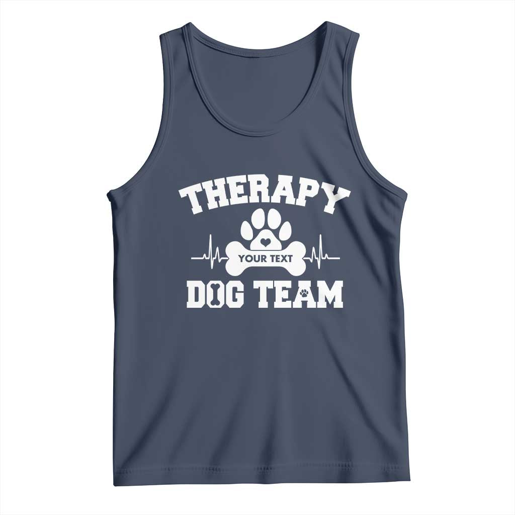 Personalized Therapy Dog Team Tank Top Custom Name TS10 Navy Print Your Wear