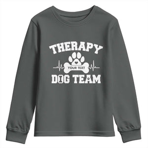 Personalized Therapy Dog Team Youth Sweatshirt Custom Name TS10 Dark Heather Print Your Wear