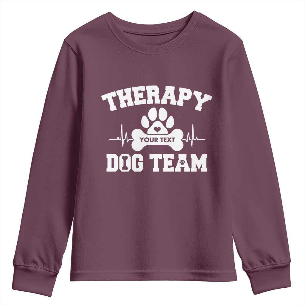 Personalized Therapy Dog Team Youth Sweatshirt Custom Name TS10 Maroon Print Your Wear
