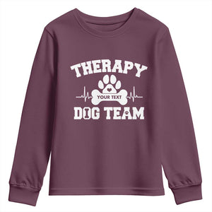Personalized Therapy Dog Team Youth Sweatshirt Custom Name TS10 Maroon Print Your Wear