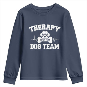 Personalized Therapy Dog Team Youth Sweatshirt Custom Name TS10 Navy Print Your Wear