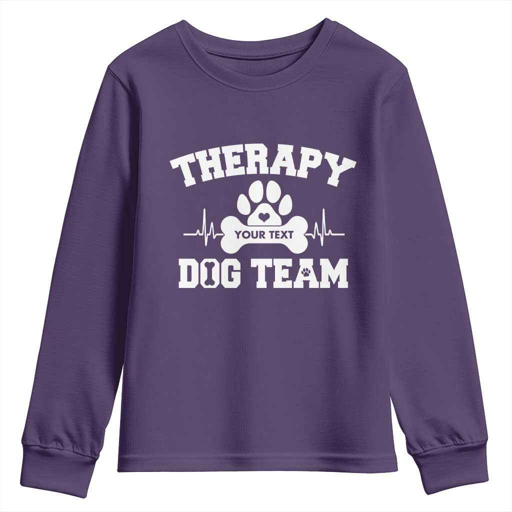 Personalized Therapy Dog Team Youth Sweatshirt Custom Name TS10 Purple Print Your Wear