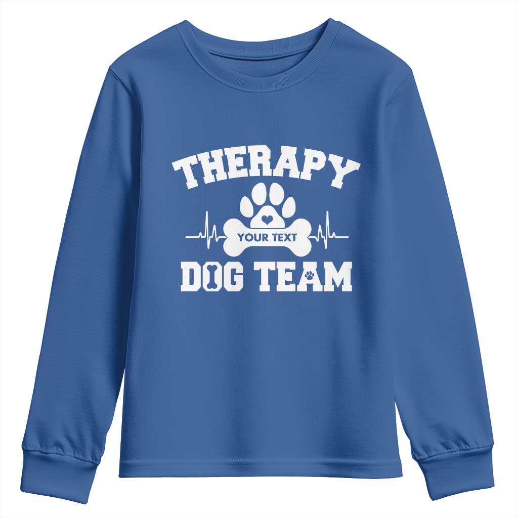 Personalized Therapy Dog Team Youth Sweatshirt Custom Name TS10 Royal Blue Print Your Wear