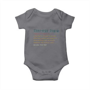 Personalized Therapy Dog Baby Onesie Retro Custom Name Pet Partners TS10 Charcoal Print Your Wear