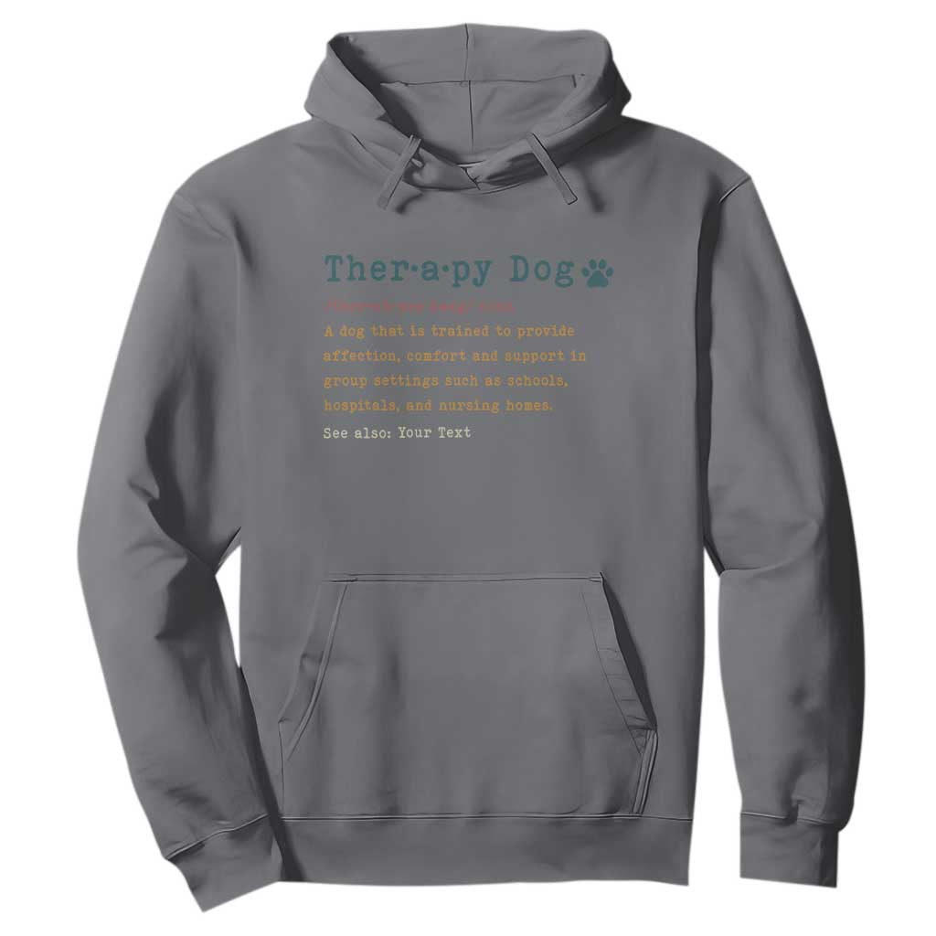 Personalized Therapy Dog Hoodie Retro Custom Name Pet Partners TS10 Charcoal Print Your Wear
