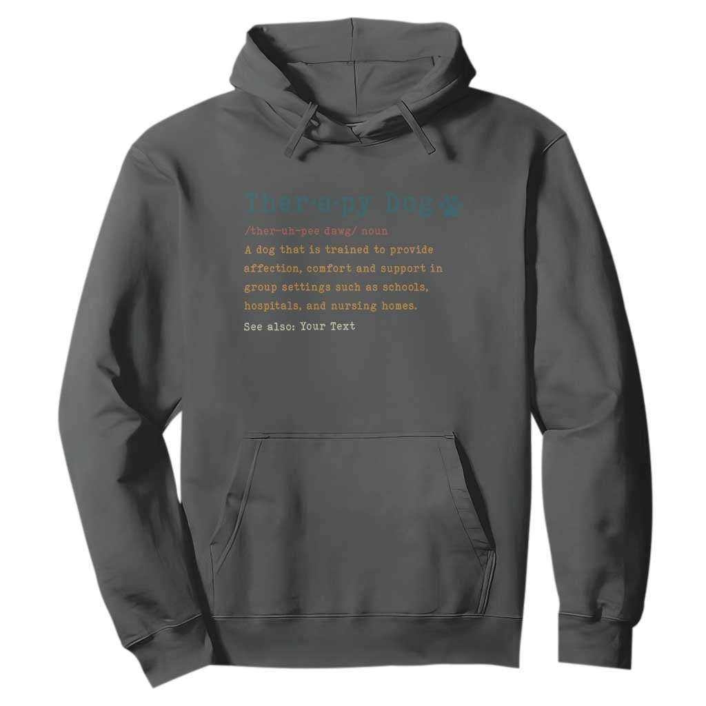 Personalized Therapy Dog Hoodie Retro Custom Name Pet Partners TS10 Dark Heather Print Your Wear