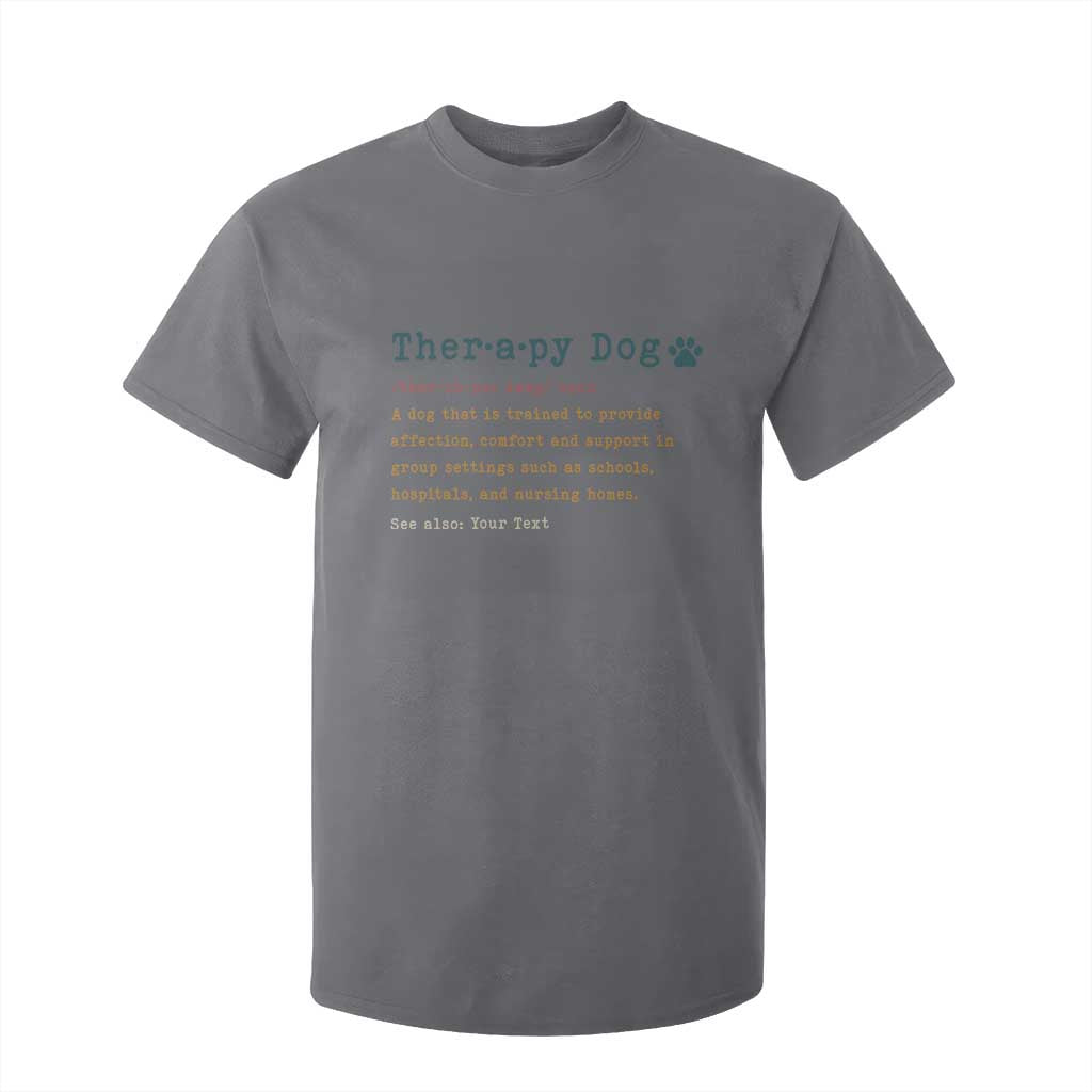 Personalized Therapy Dog T Shirt For Kid Retro Custom Name Pet Partners TS10 Charcoal Print Your Wear