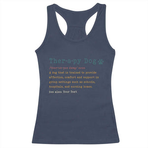 Personalized Therapy Dog Racerback Tank Top Retro Custom Name Pet Partners TS10 Navy Print Your Wear
