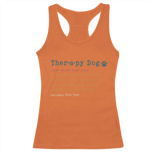 Personalized Therapy Dog Racerback Tank Top Retro Custom Name Pet Partners TS10 Orange Print Your Wear