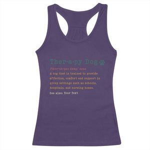 Personalized Therapy Dog Racerback Tank Top Retro Custom Name Pet Partners TS10 Purple Print Your Wear