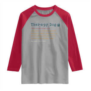 Personalized Therapy Dog Raglan Shirt Retro Custom Name Pet Partners TS10 Sport Gray Red Print Your Wear