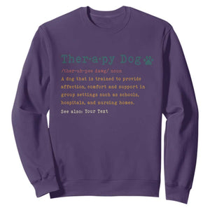 Personalized Therapy Dog Sweatshirt Retro Custom Name Pet Partners TS10 Purple Print Your Wear