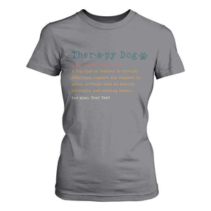 Personalized Therapy Dog T Shirt For Women Retro Custom Name Pet Partners TS10 Charcoal Print Your Wear