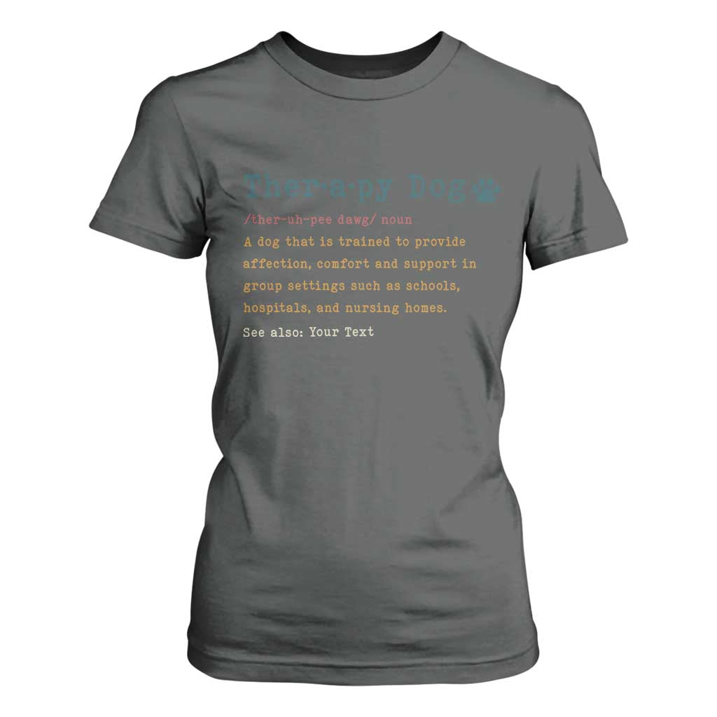 Personalized Therapy Dog T Shirt For Women Retro Custom Name Pet Partners TS10 Dark Heather Print Your Wear