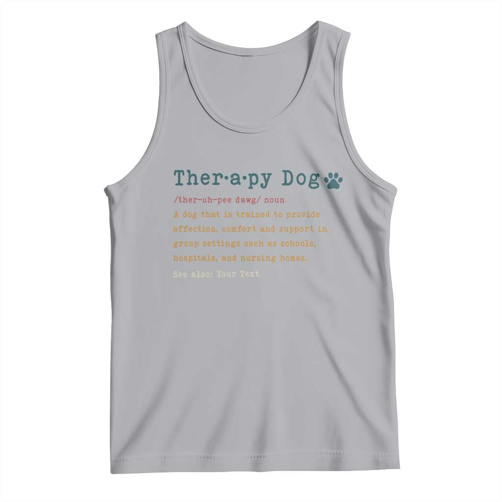 Personalized Therapy Dog Tank Top Retro Custom Name Pet Partners TS10 Athletic Heather Print Your Wear