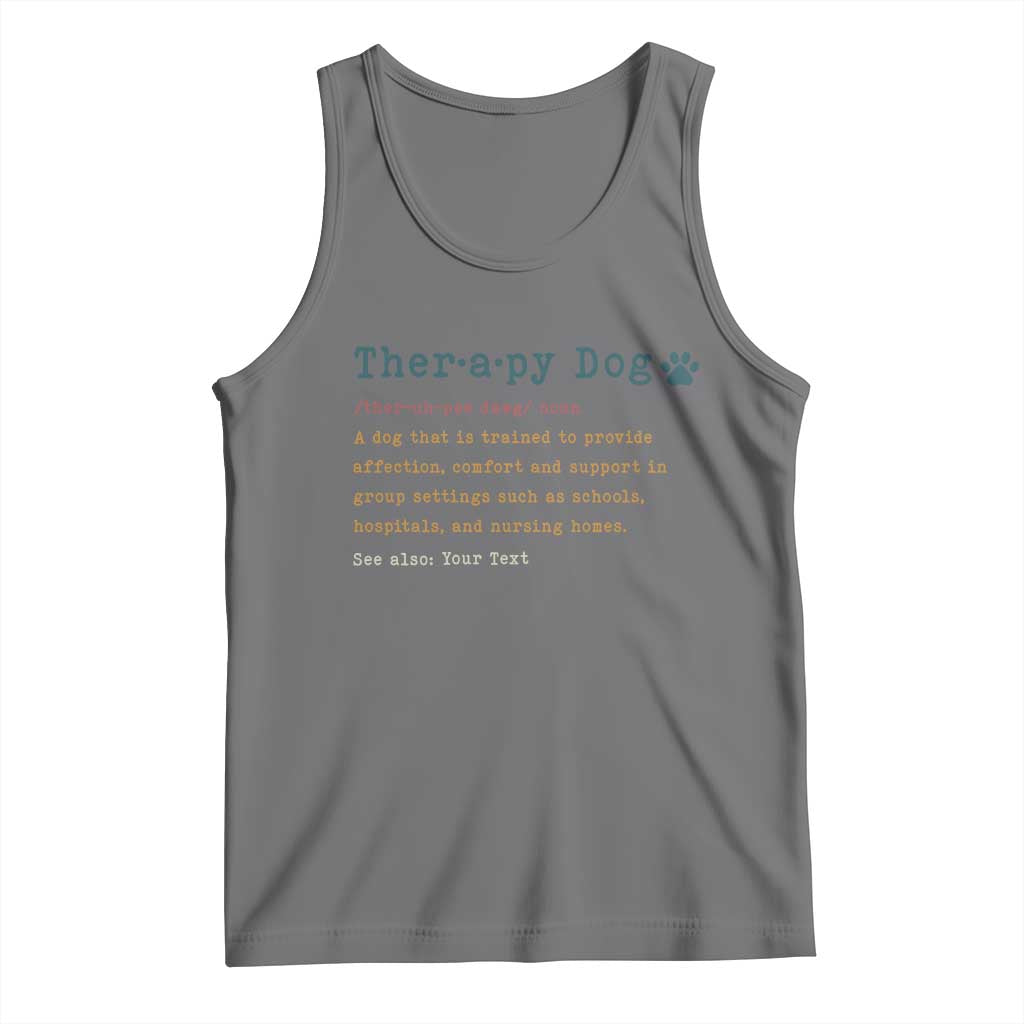 Personalized Therapy Dog Tank Top Retro Custom Name Pet Partners TS10 Black Heather Print Your Wear