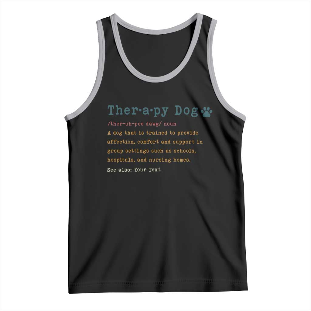 Personalized Therapy Dog Tank Top Retro Custom Name Pet Partners TS10 Black Athletic Heather Print Your Wear