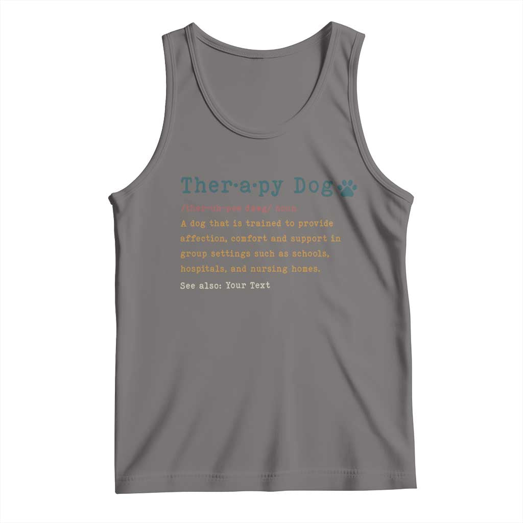 Personalized Therapy Dog Tank Top Retro Custom Name Pet Partners TS10 Deep Heather Print Your Wear