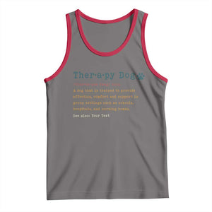 Personalized Therapy Dog Tank Top Retro Custom Name Pet Partners TS10 Deep Heather Red Print Your Wear