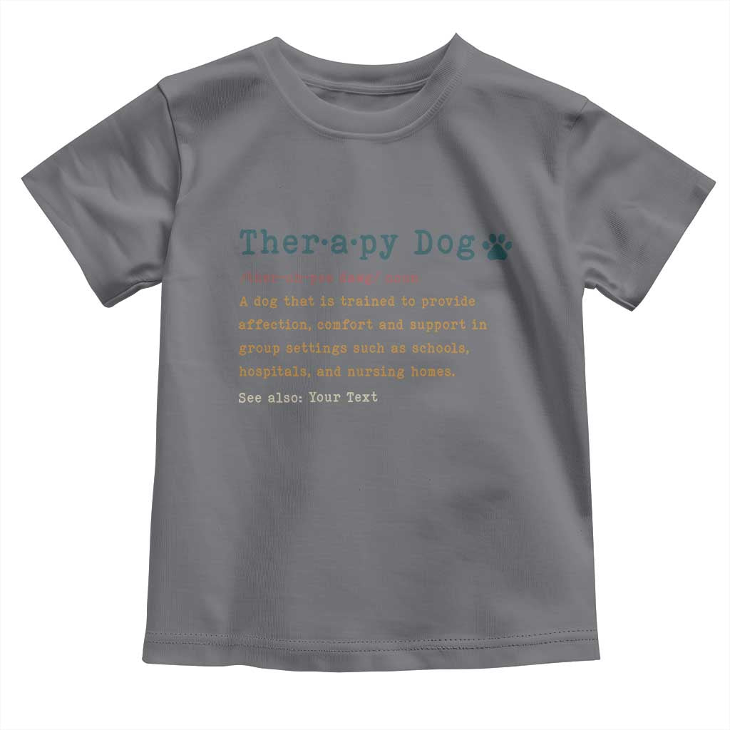 Personalized Therapy Dog Toddler T Shirt Retro Custom Name Pet Partners TS10 Charcoal Print Your Wear