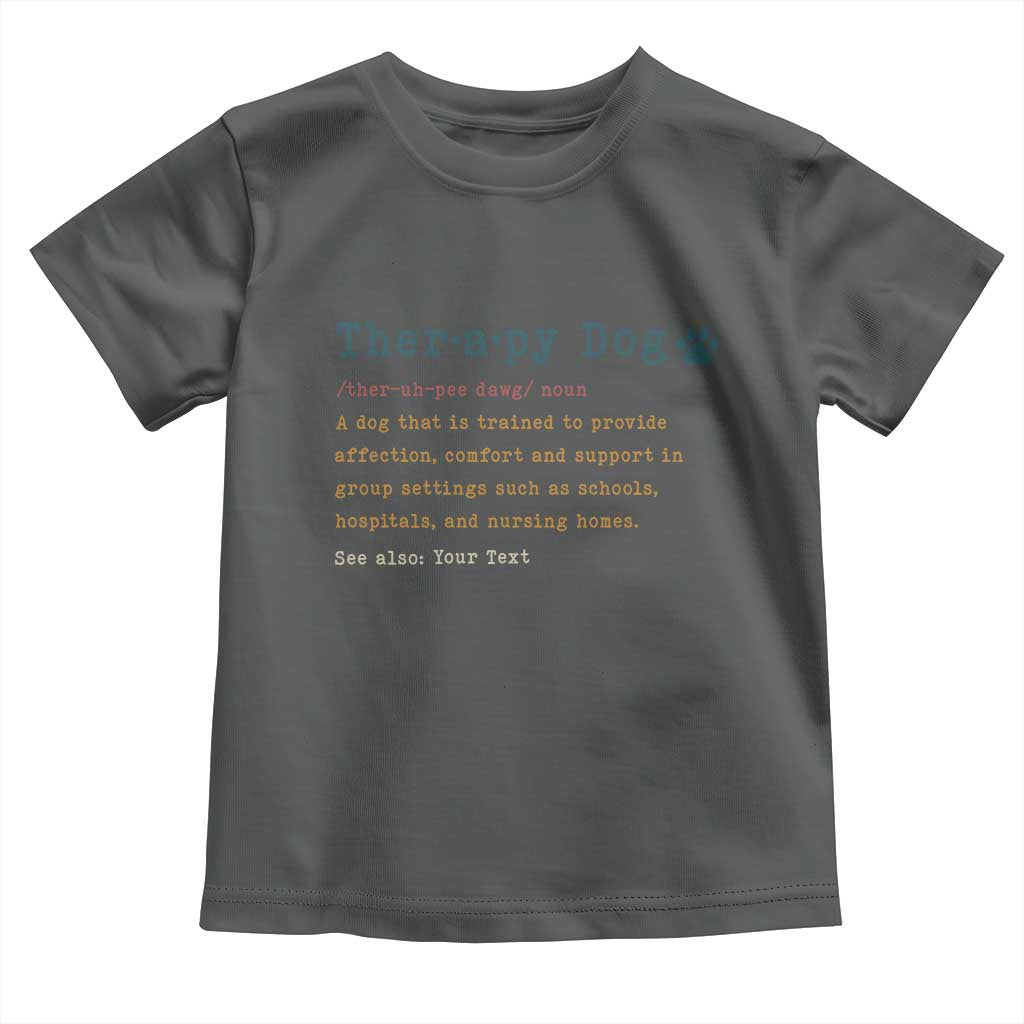 Personalized Therapy Dog Toddler T Shirt Retro Custom Name Pet Partners TS10 Dark Heather Print Your Wear