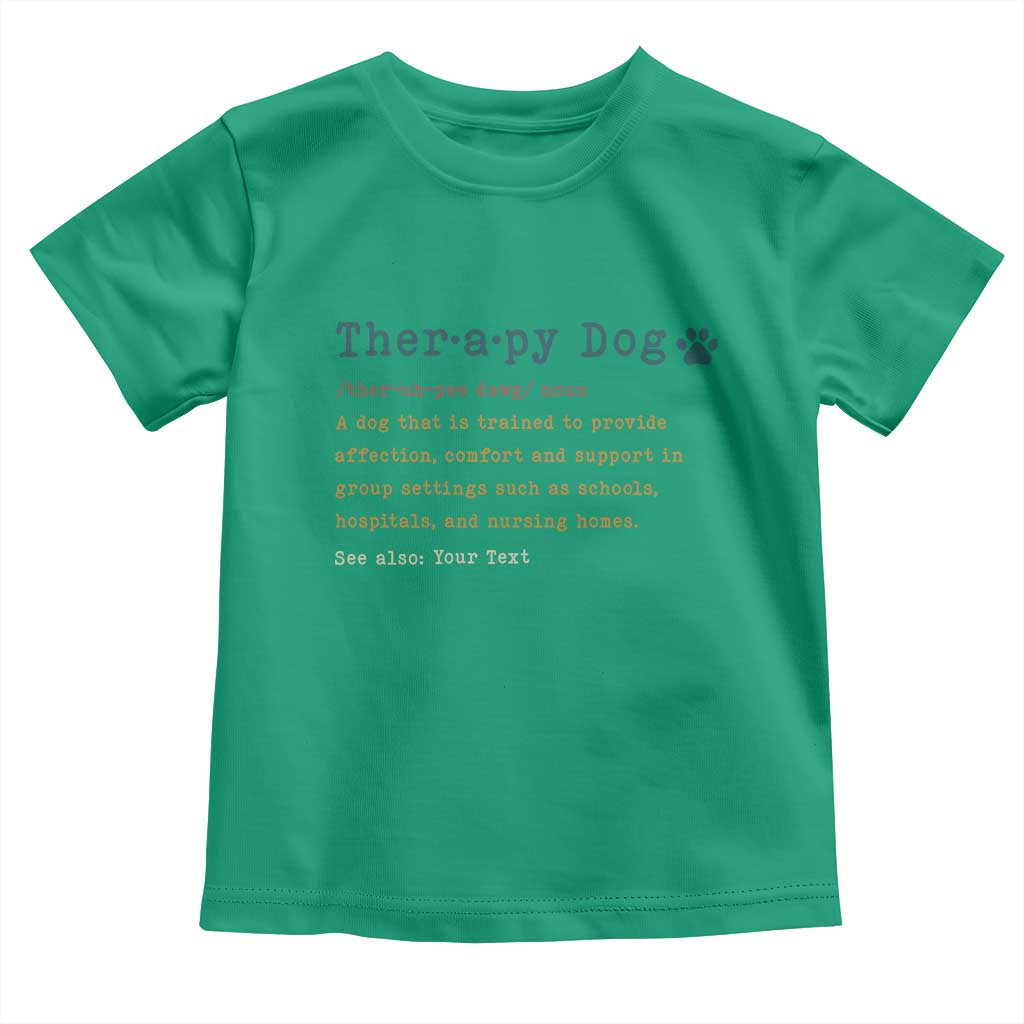 Personalized Therapy Dog Toddler T Shirt Retro Custom Name Pet Partners TS10 Irish Green Print Your Wear