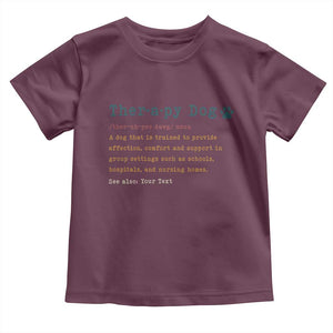 Personalized Therapy Dog Toddler T Shirt Retro Custom Name Pet Partners TS10 Maroon Print Your Wear