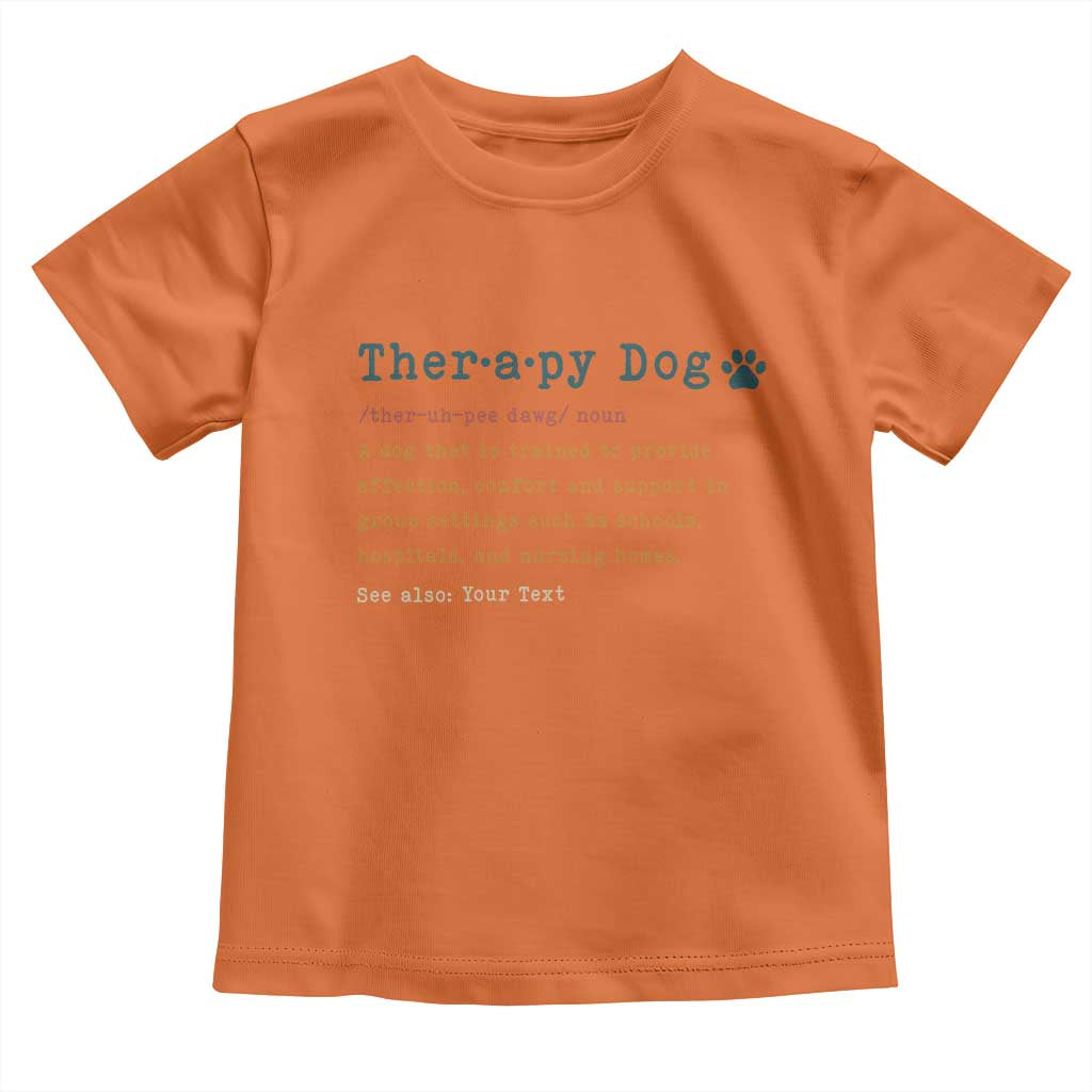 Personalized Therapy Dog Toddler T Shirt Retro Custom Name Pet Partners TS10 Orange Print Your Wear