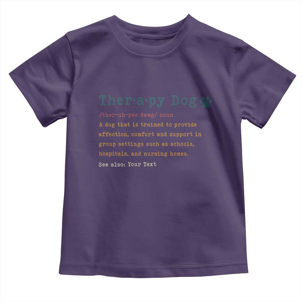 Personalized Therapy Dog Toddler T Shirt Retro Custom Name Pet Partners TS10 Purple Print Your Wear