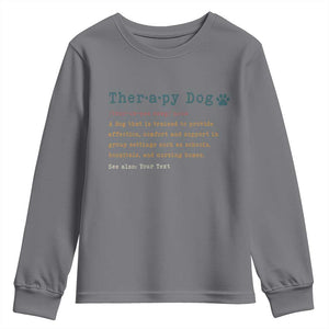 Personalized Therapy Dog Youth Sweatshirt Retro Custom Name Pet Partners TS10 Charcoal Print Your Wear