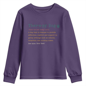 Personalized Therapy Dog Youth Sweatshirt Retro Custom Name Pet Partners TS10 Purple Print Your Wear