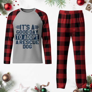 Dog Rescue Plaid Pajama Set Its A Good Day to Adopt Rescue Dog TS10 Buffalo Plaid Print Your Wear