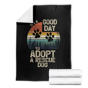 Dog Rescue Throw Blanket Retro Its A Good Day to Adopt Rescue Dog TS10 Black Print Your Wear