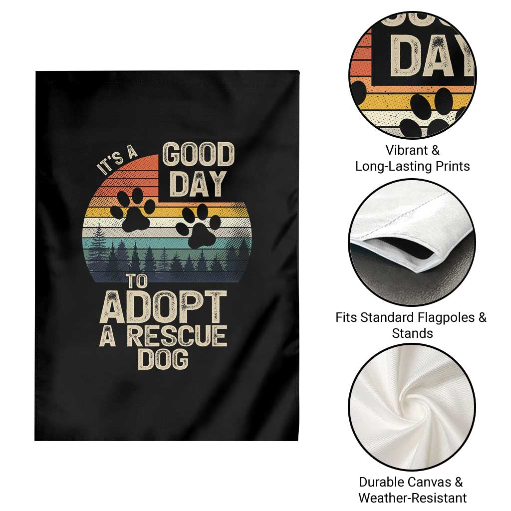 Dog Rescue Garden Flag Retro Its A Good Day to Adopt Rescue Dog TS10 Print Your Wear
