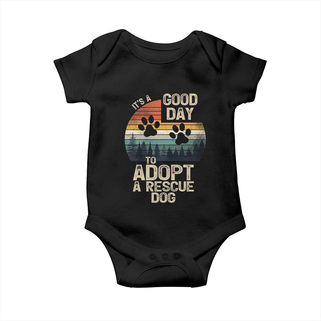 Dog Rescue Baby Onesie Retro Its A Good Day to Adopt Rescue Dog TS10 Black Print Your Wear