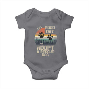 Dog Rescue Baby Onesie Retro Its A Good Day to Adopt Rescue Dog TS10 Charcoal Print Your Wear